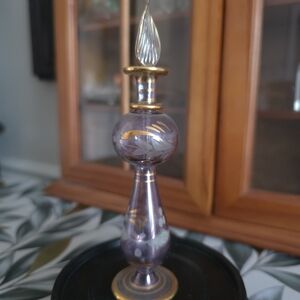 Luxurious Purple and Gold Glass Vase